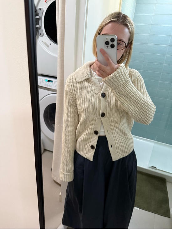 GAP Sweaters - Gap Cream Button-Front Ribbed Knit Sweater